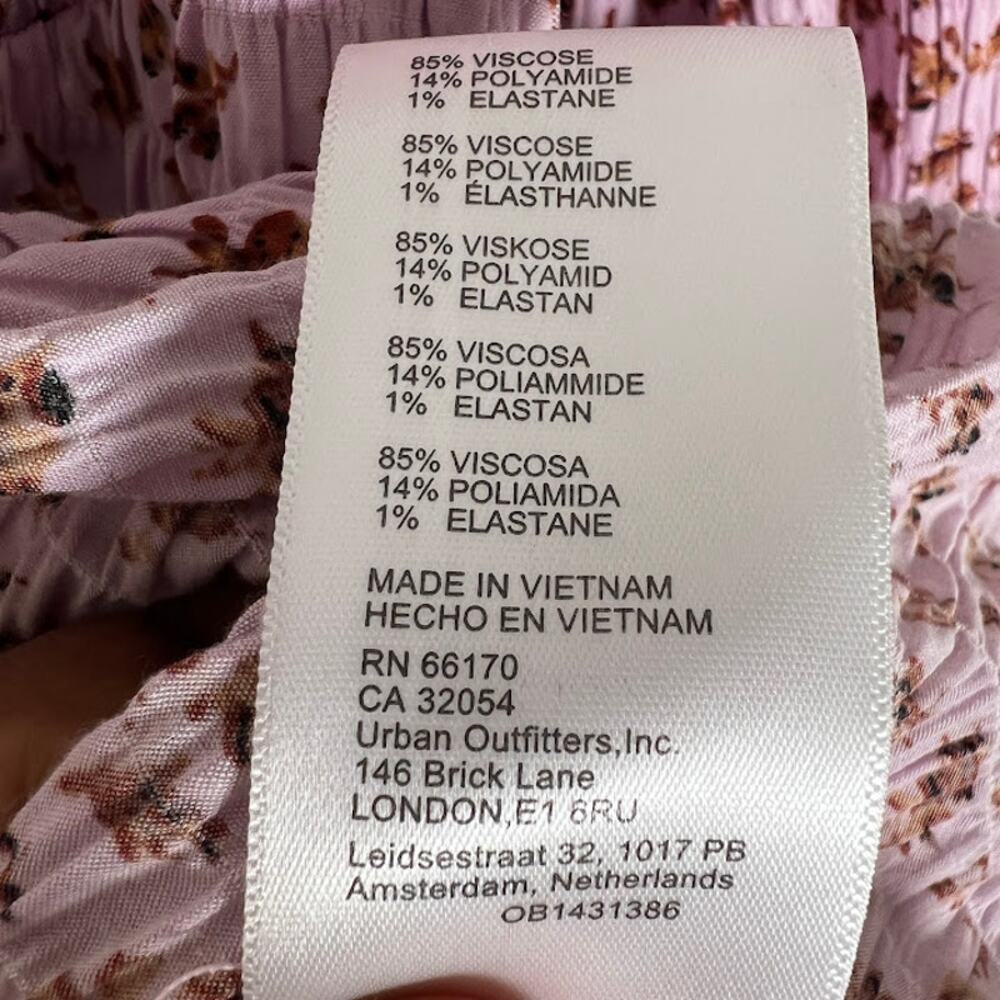 Urban Outfitters Women's Allie Tie-Sleeve Blouse L Purple Floral Print Boho - Picture 11 of 11